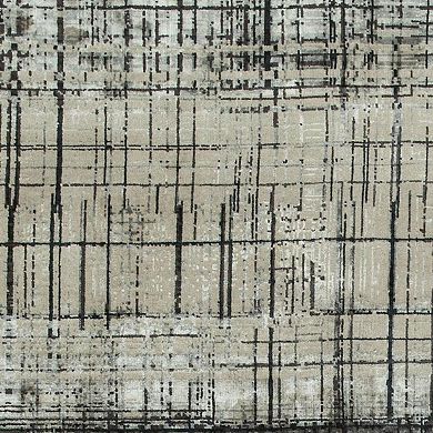 HomeRoots Black Abstract Hand Knotted Area Rug