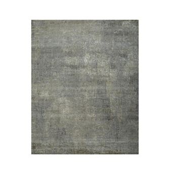 HomeRoots Gray Abstract Hand Knotted Area Rug