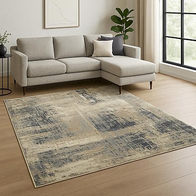 HomeRoots Brown Abstract Hand Knotted Area Rug