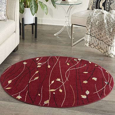 HomeRoots Runner Floral Vines Polypropylene Area Rug