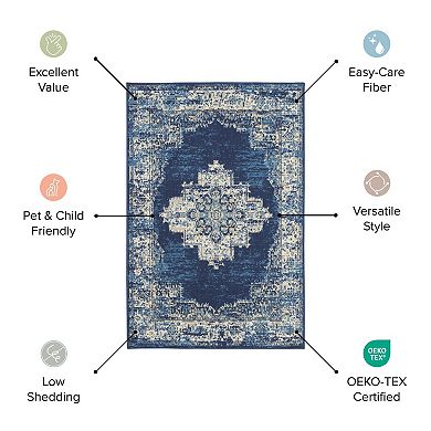 HomeRoots Runner Floral Vines Polypropylene Area Rug