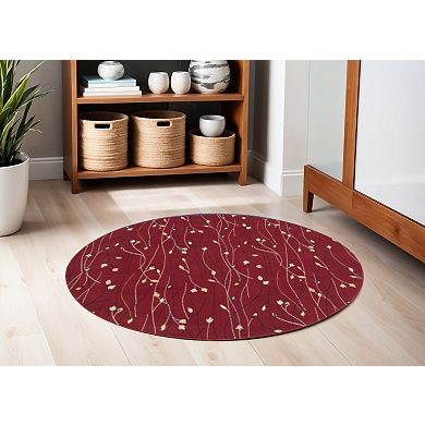 HomeRoots Runner Floral Vines Polypropylene Area Rug