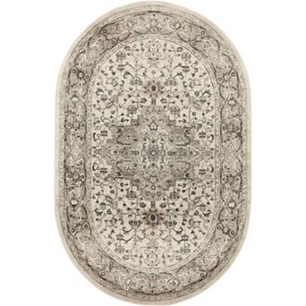 HomeRoots Oval Medallion Polypropylene, Polyester Area Rug