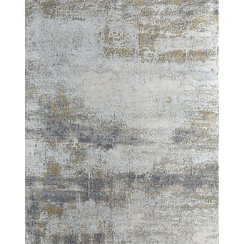 HomeRoots Gold Abstract Hand Knotted Area Rug