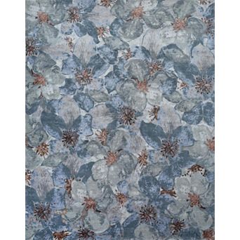 HomeRoots Blue Abstract Hand Knotted Area Rug