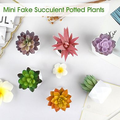 Artificial Succulent Plant Set, 6PCS Mini Faux Potted Decor for Home & Office