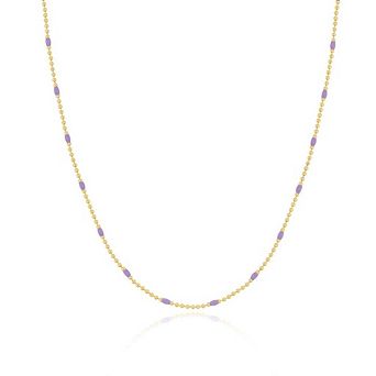 Purple Enamel Nugget Bead Necklace