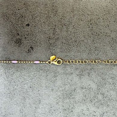 Purple Enamel Nugget Bead Necklace