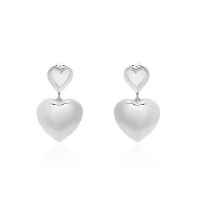 Double Heart Drop Earrings
