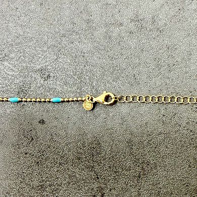 Blue Enamel Nugget Bead Necklace
