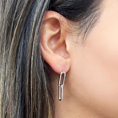 Double Paperclip Link Drop Earrings