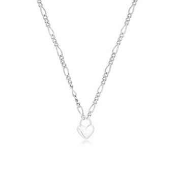 Figaro Heart Padlock Necklace