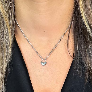 Figaro Heart Padlock Necklace