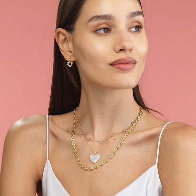 Heart Huggie Hoop Earrings