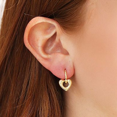 Heart Huggie Hoop Earrings