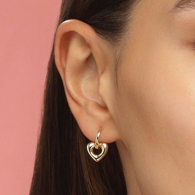 Heart Huggie Hoop Earrings