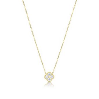 CZ Single Clover Necklace
