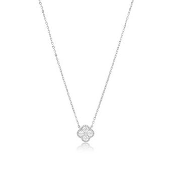 CZ Single Clover Necklace