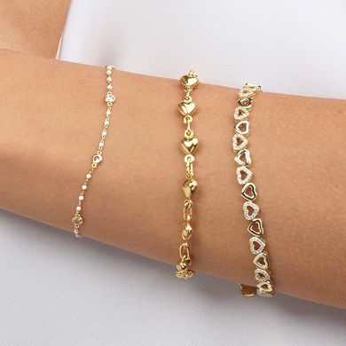 CZ Alternating Heart Bracelet