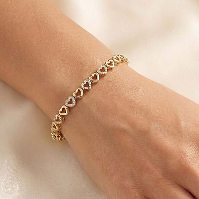 CZ Alternating Heart Bracelet