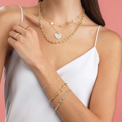 CZ Alternating Heart Bracelet