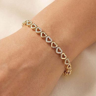 CZ Alternating Heart Bracelet