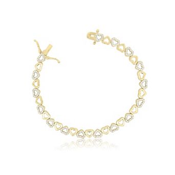 CZ Alternating Heart Bracelet