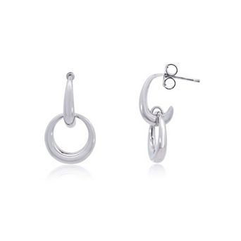 Double Round Link Drop Earrings