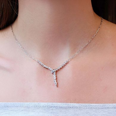 CZ Snake Lariat Necklace