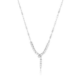 CZ Snake Lariat Necklace