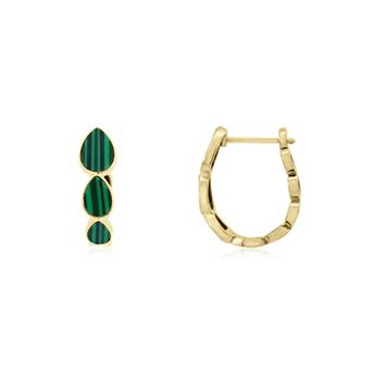 Malachite Inside Out Hoop Earrings