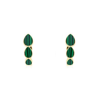Malachite Inside Out Hoop Earrings