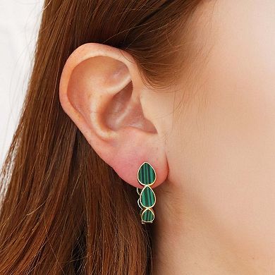 Malachite Inside Out Hoop Earrings