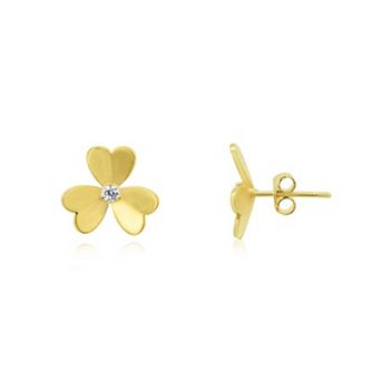 Clover Petal CZ Stud Earrings