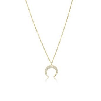 CZ Crescent Horn Necklace