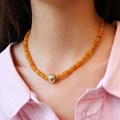 Orange Bead Rondel Necklace