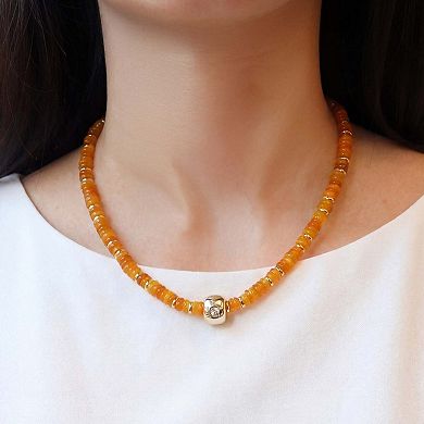 Orange Bead Rondel Necklace