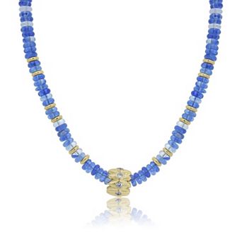 Blue Bead Rondel Necklace