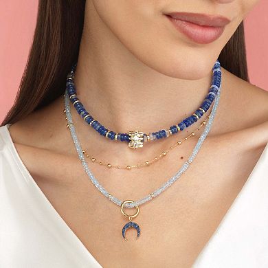 Blue Bead Rondel Necklace