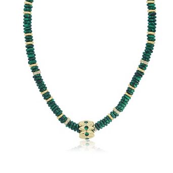 Malachite Bead Rondel Necklace