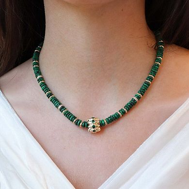 Malachite Bead Rondel Necklace