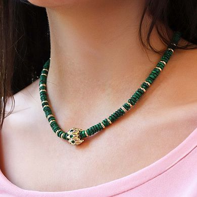 Malachite Bead Rondel Necklace
