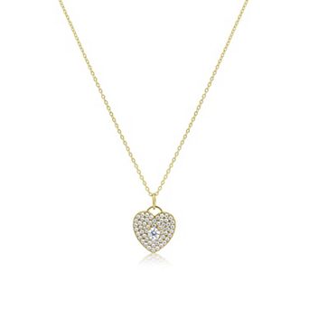 CZ Heart Padlock Necklace