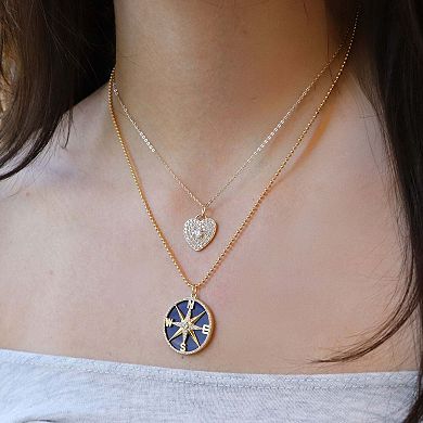 CZ Heart Padlock Necklace