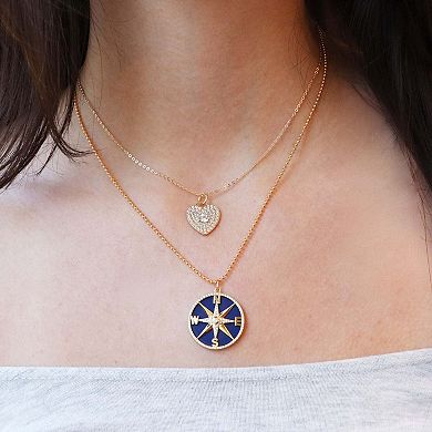 CZ Heart Padlock Necklace