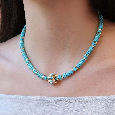 Turquoise Bead Rondel Necklace