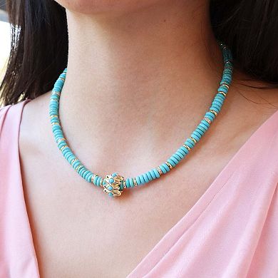 Turquoise Bead Rondel Necklace