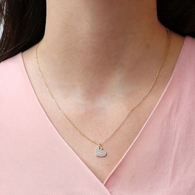 Mini Asymmetrical CZ Heart Necklace