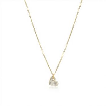 Mini Asymmetrical CZ Heart Necklace