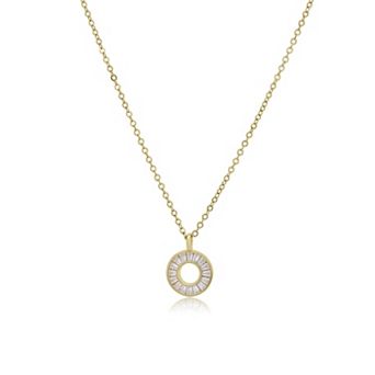 Baguette CZ Circle Necklace